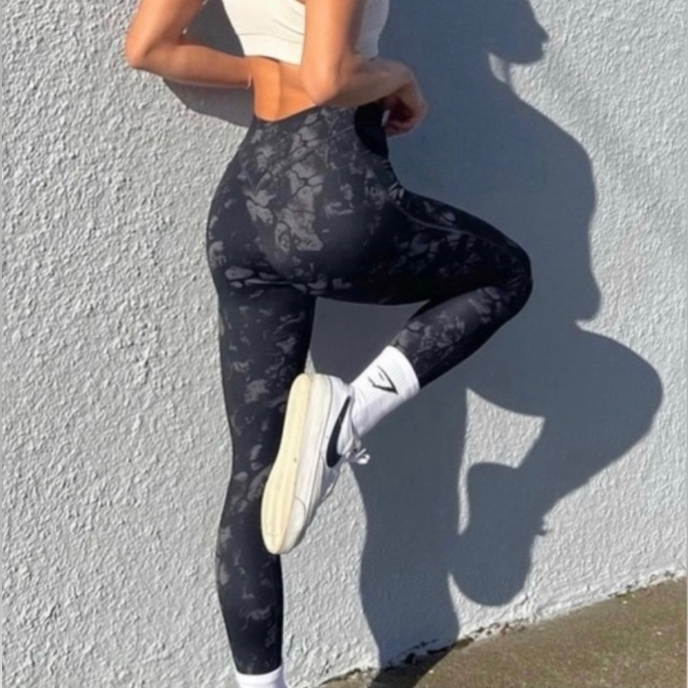 Gymshark X Kk Fit Collection Black Camo 7/8 Leggings … Gem